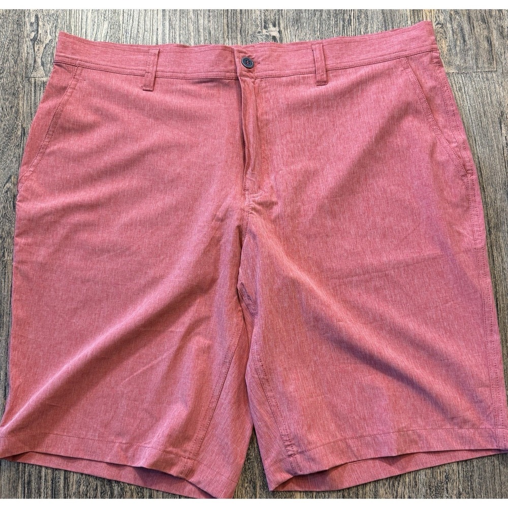 Coolkeep Mens Stretch Performance Shorts Size 38 Red Heathered Golf Activewear